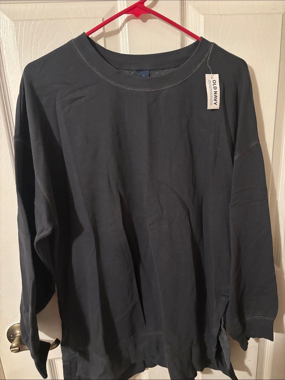 Old Navy Women’s Long-Sleeve Crewneck Tunic Sweat Shirt - Navy New